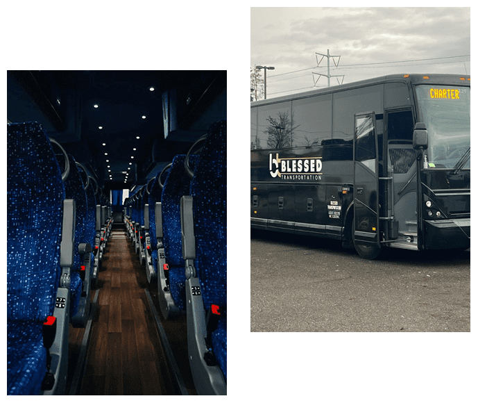 A bus is parked in the lot next to another bus.